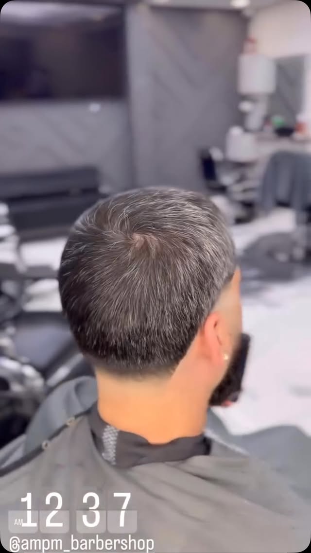 Classic taper haircut at Ampm Barbershop, Jamaica Ave